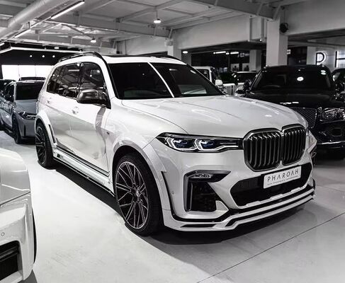 For the BMW X7 Carbon Fiber Body Kit X7 LM Style Widebody Kit X7 Carbon Fiber Front Lip Diffuser  Spoiler  Hood Wheel Arches