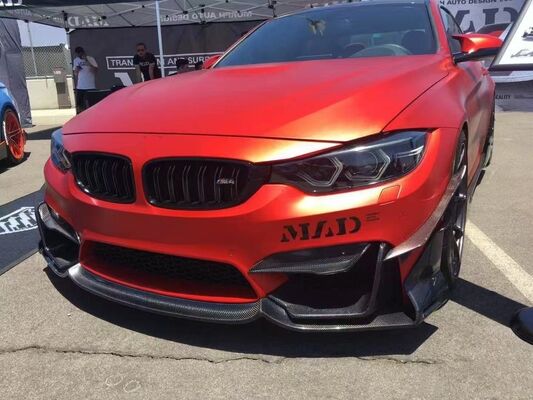 For BMW M3 M4 F80 F82 Carbon Fiber Body Kit M3 M4 F80 F82 Upgrade MAD Style Carbon Fiber Front Lip Diffuser Spoiler
