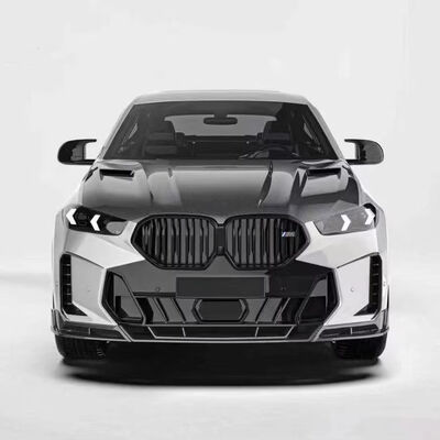 For BMW X6 G06 Carbon Fiber Body Kit X6 Upgrade PAK Style Carbon Fiber Front Lip Diffuser Spoiler Hood Side Skirt Wing