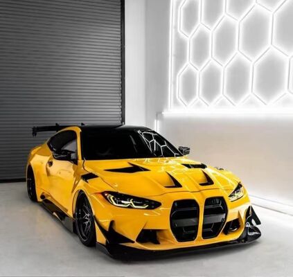 For BMW G82 M4 Carbon Fiber Body Kit, G82 M4 GTR-style Front and Rear Bumpers Side Skirts Spoiler Wide Body Kit