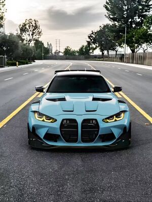 For BMW G82 M4 Carbon Fiber Body Kit, G82 M4 GTR-style Front and Rear Bumpers Side Skirts Spoiler Wide Body Kit