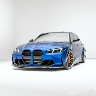 For BMW G80 M3 Dry Carbon Fiber Body Kit, G80 M3 RZ-style Front Lip Diffuser Spoiler Side Skirt M3 Front Lip Diffuser Spoiler