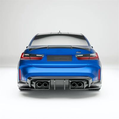 For BMW G80 M3 Dry Carbon Fiber Body Kit, G80 M3 RZ-style Front Lip Diffuser Spoiler Side Skirt M3 Front Lip Diffuser Spoiler