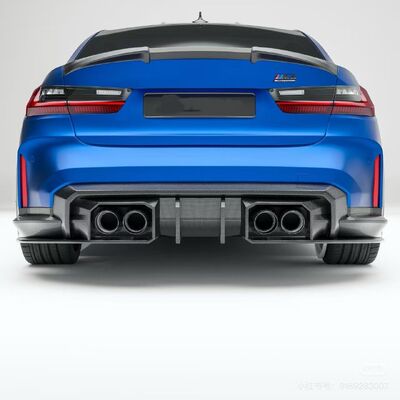 For BMW G80 M3 Dry Carbon Fiber Body Kit, G80 M3 RZ-style Front Lip Diffuser Spoiler Side Skirt M3 Front Lip Diffuser Spoiler