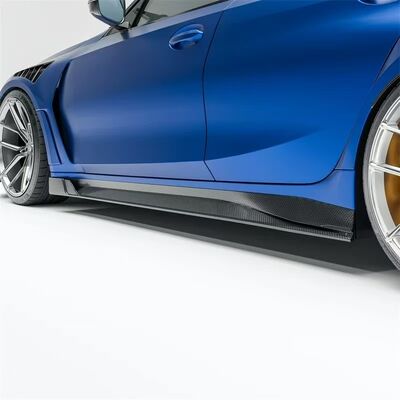 For BMW G80 M3 Dry Carbon Fiber Body Kit, G80 M3 RZ-style Front Lip Diffuser Spoiler Side Skirt M3 Front Lip Diffuser Spoiler
