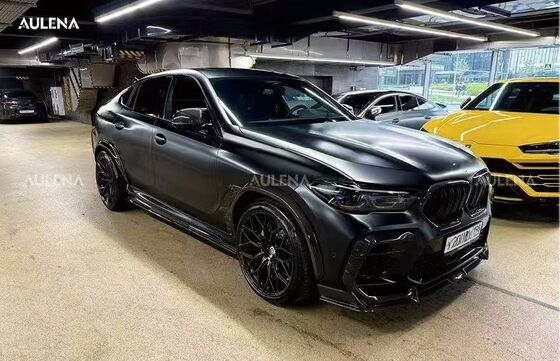For BMW X6M Dry Carbon Fiber Body Kit X6M Aulena-style Front Lip Diffuser Spoiler Hood Wheel Arch X6M Wide-body Kit